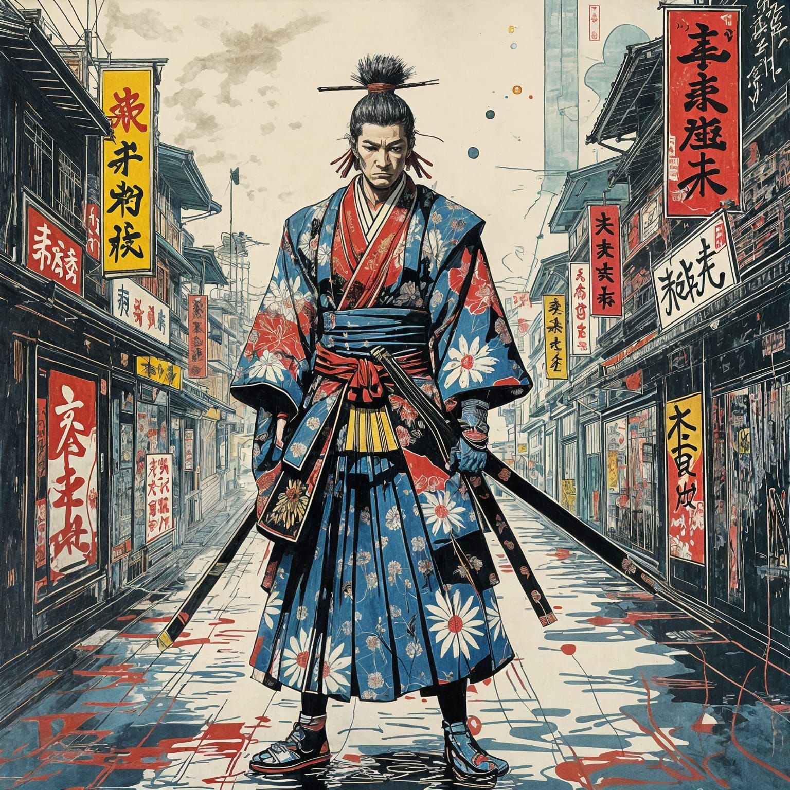 Ukiyo-e Meets Basquiat Artistic Fusion