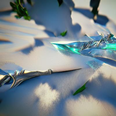 Crystal Elven Sword in 3D Rendering