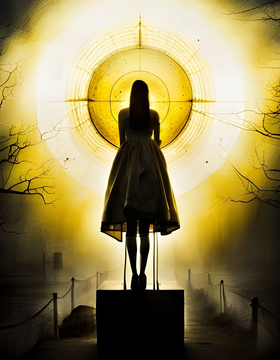 She Stole the Sun: Surreal Mixed-Media Nightmare