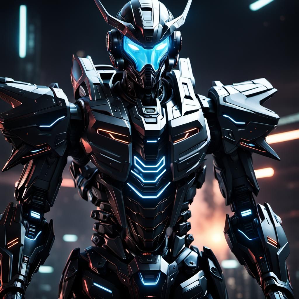 Futuristic Extraterrestrial Gundam Biosuit: Detailed Matte P...