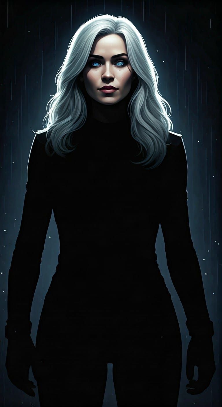 Silhouetted Figure in Graphic Novel Style