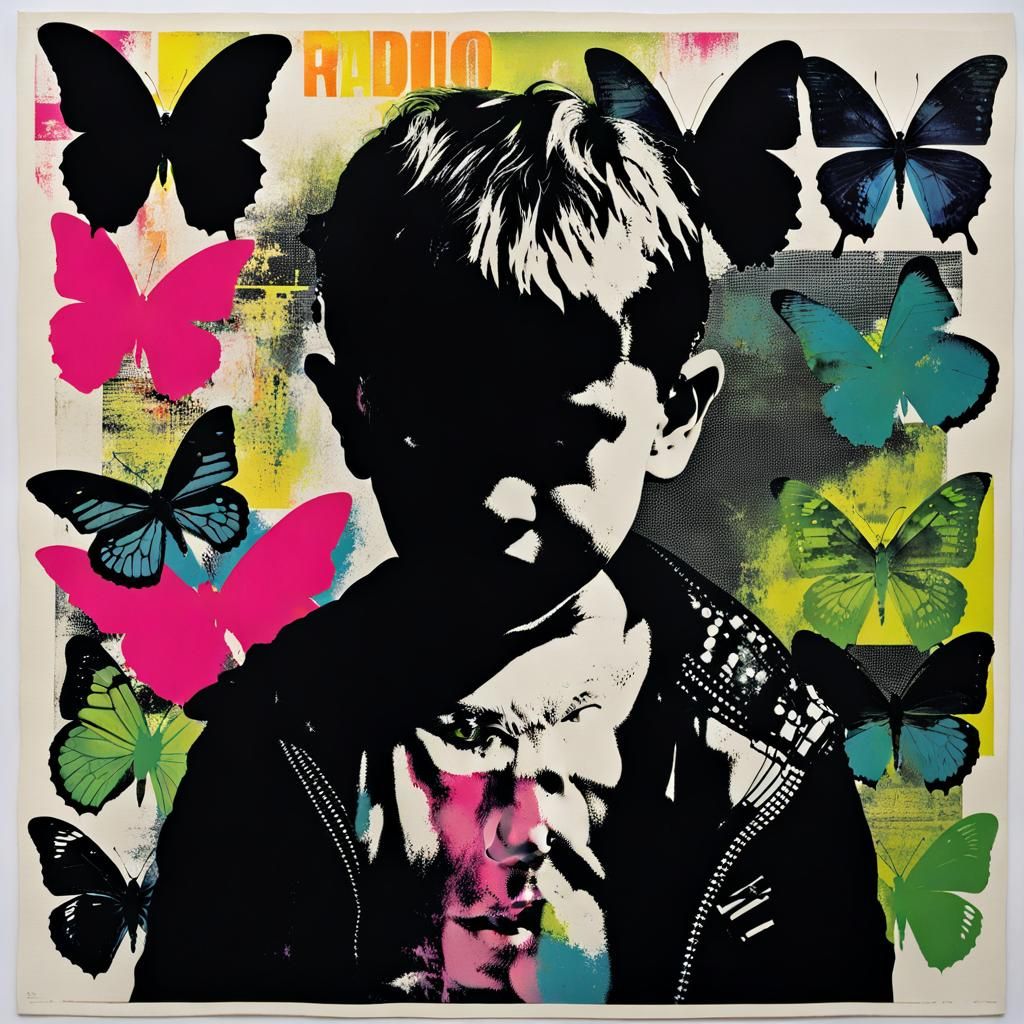 Punk Rock Child Portrait in Assemblage Style