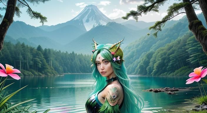 Biopunk Cyborg Fox Portrait in Cybernetic Forest