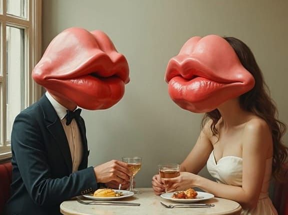 Romantic Breakfast in Whimsical Oil Painting Style