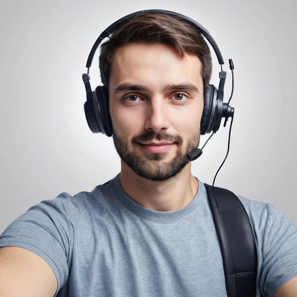 Man Wearing VR Headset in Hyper-Realistic Portrait