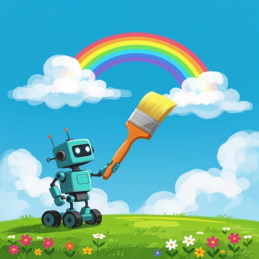 Robot Paints Rainbows in the Sky