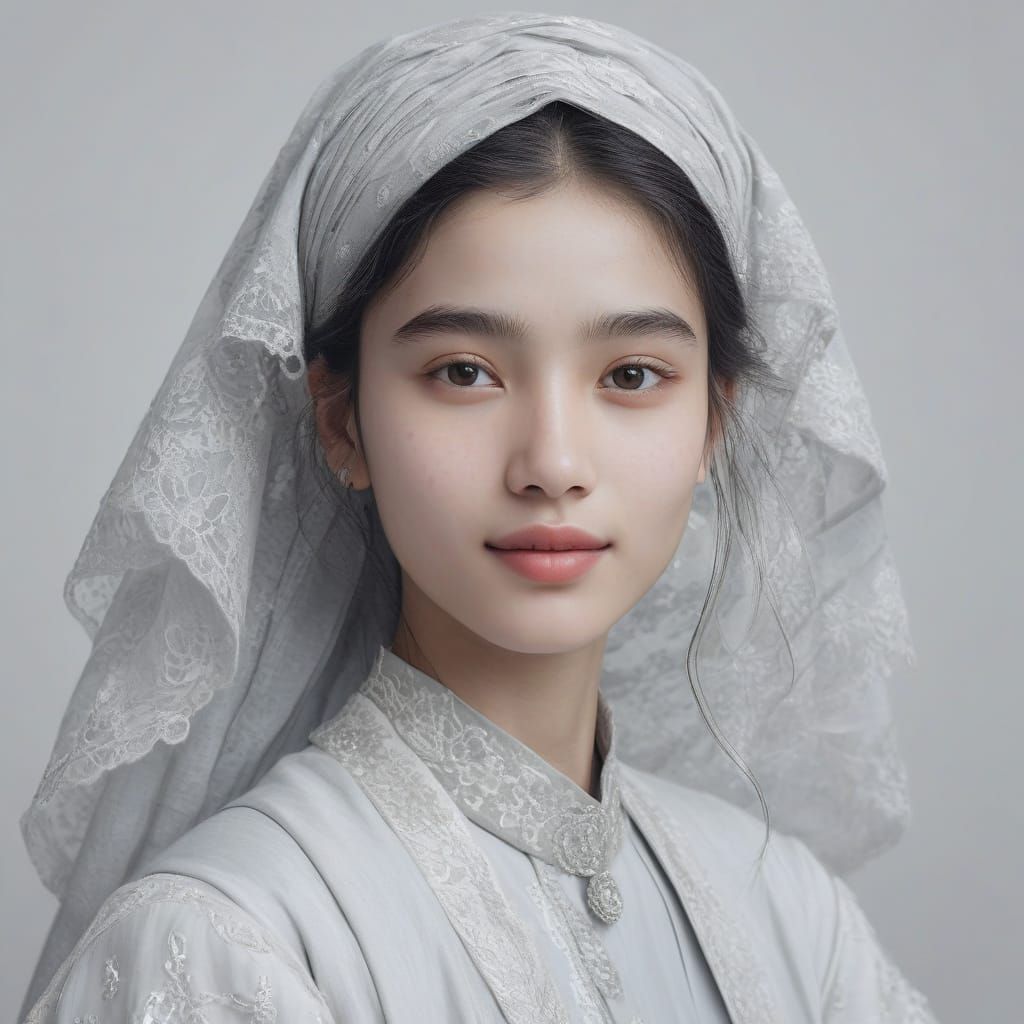 Ethereal Princess Portrait in Impressionistic Style