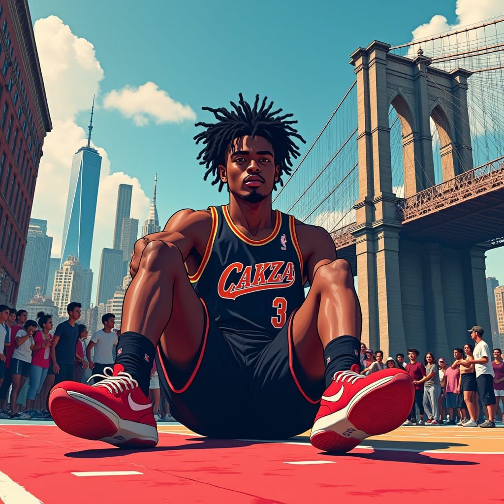 Dreaded Baller Leaps to Power, Brooklyn Bridge in the Backgr...