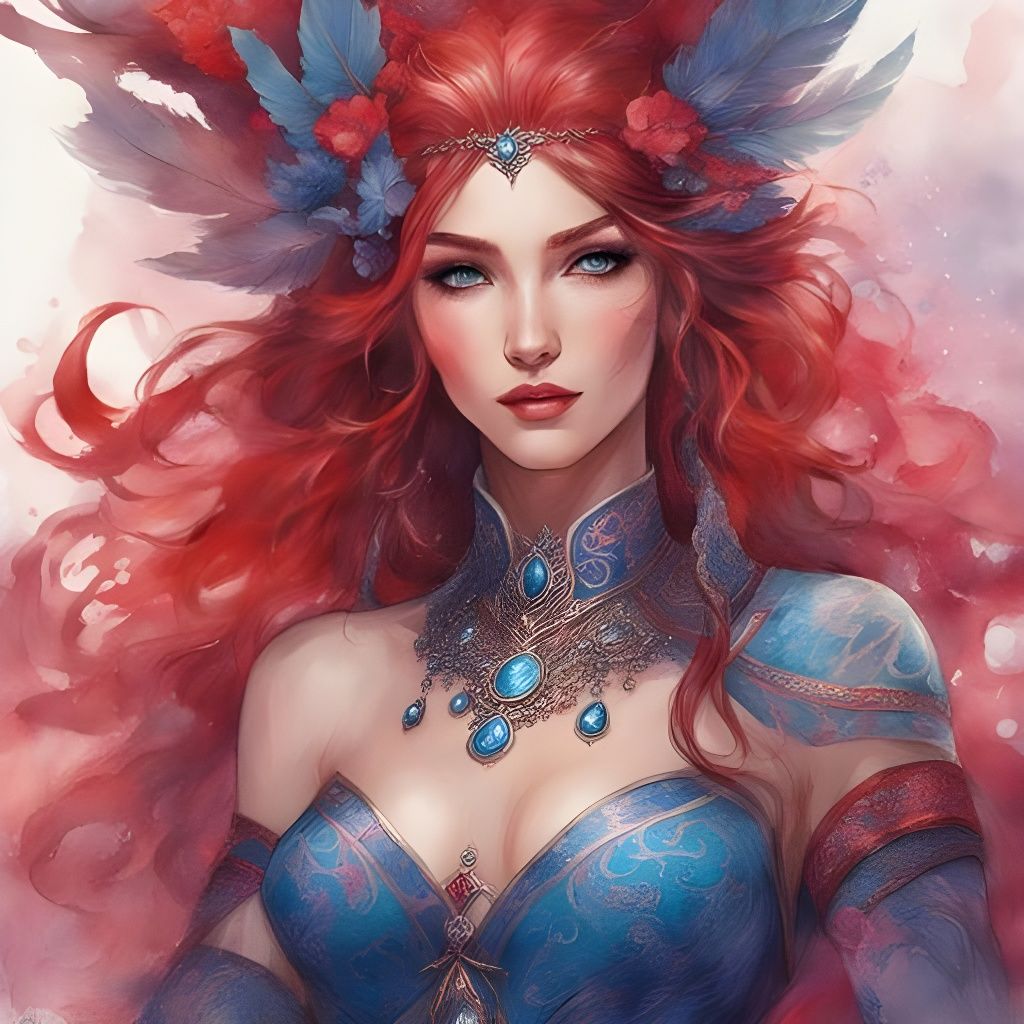 Enchantress Portrait with Watercolor and Body Paint