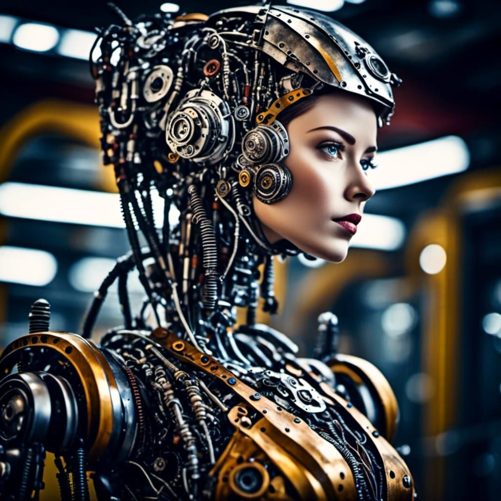 Biopunk Cyborg ⚙️ Spaceship Model Portrait #1