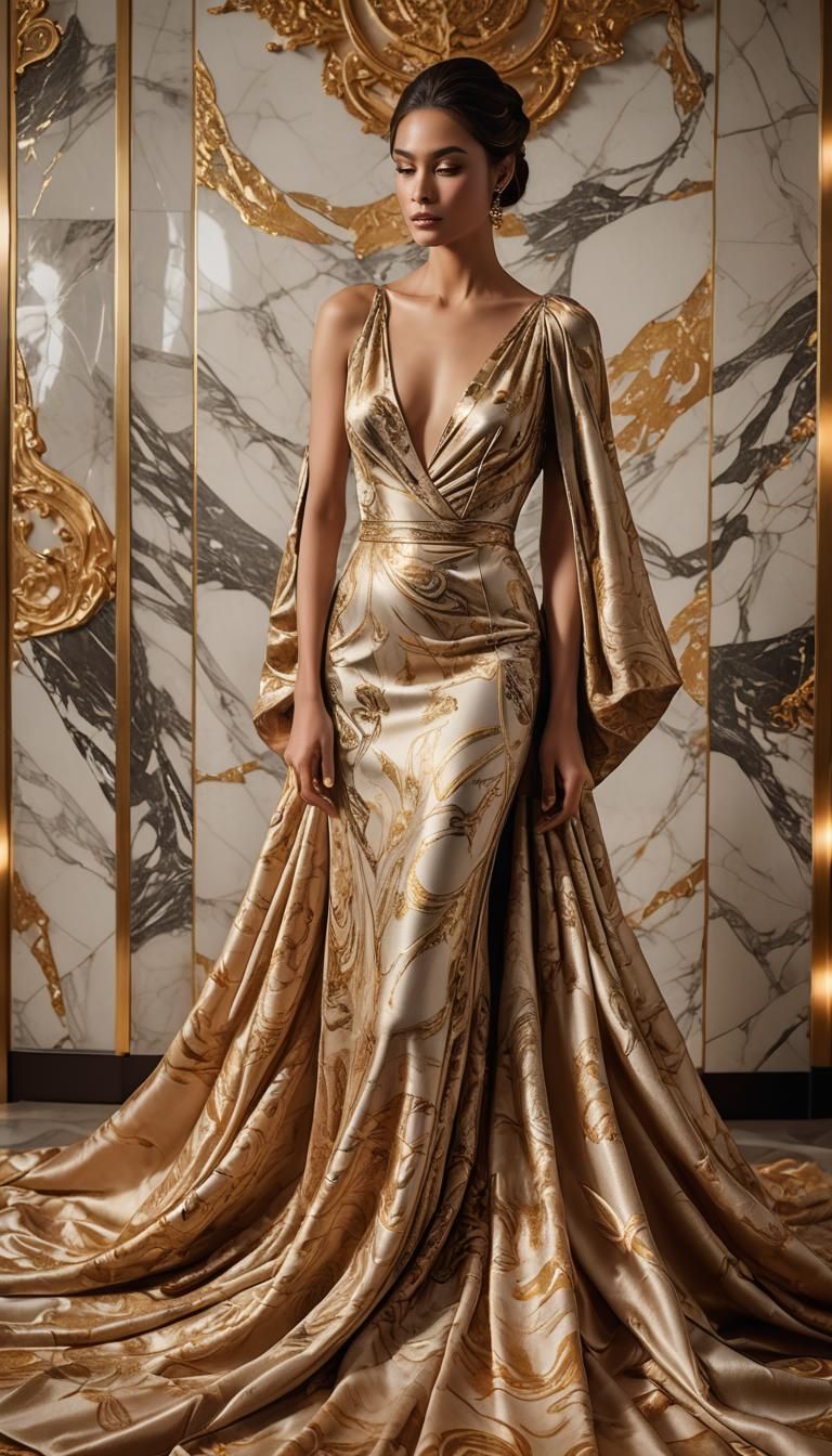 Luxury Fashion Photography: Woman in Silk Gown