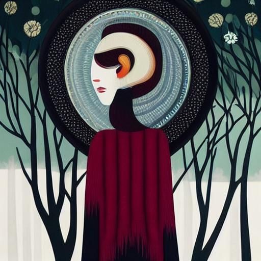 Melancholic Girl Lost in Thought: Surreal Art