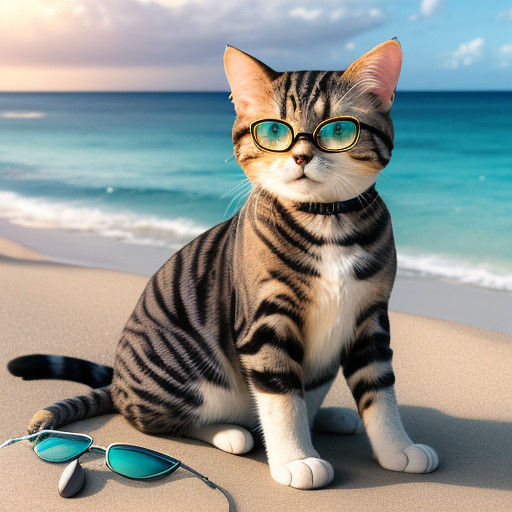 Feline Sophisticate in Sunset Hues