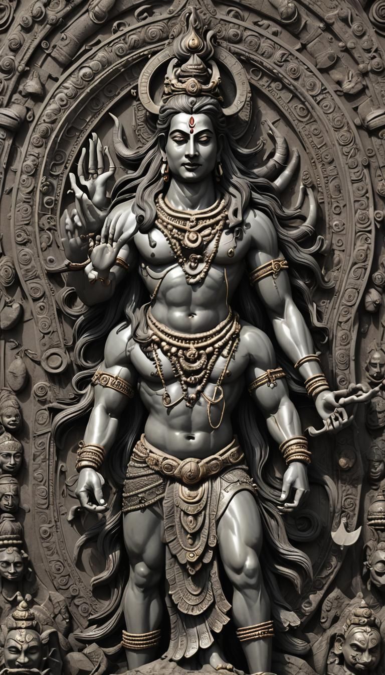 Fierce Lord Shiva 3D Image: Third Eye Opens