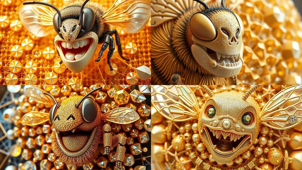 Modern Beehive Smiles in Geometric Glory