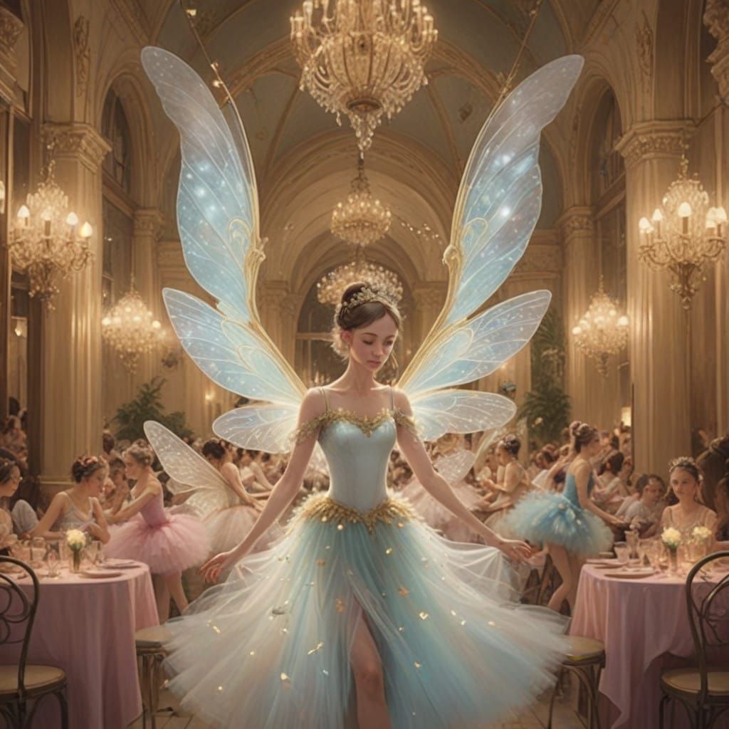 Ballerinas and Fairies Unite in Whimsical Nighttime Cafe