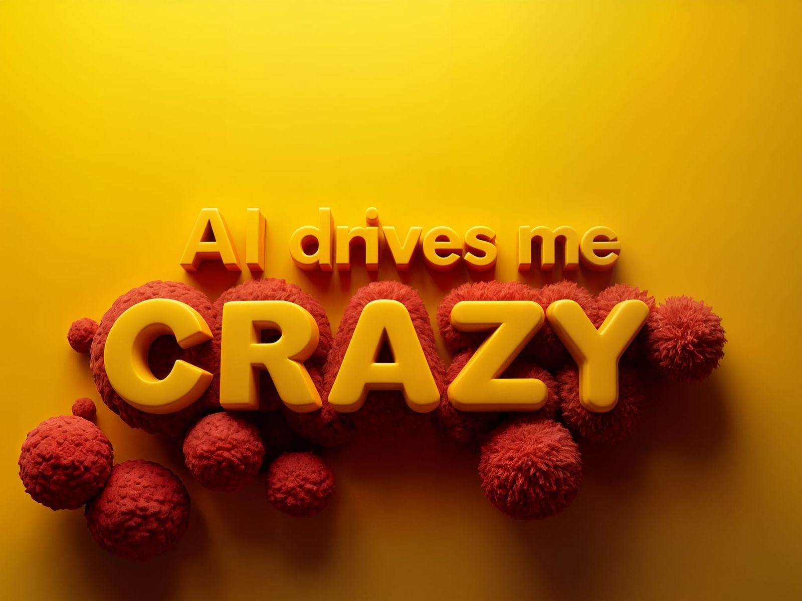 AI Drives Me Crazy: 3D Embossed Graphic Composition
