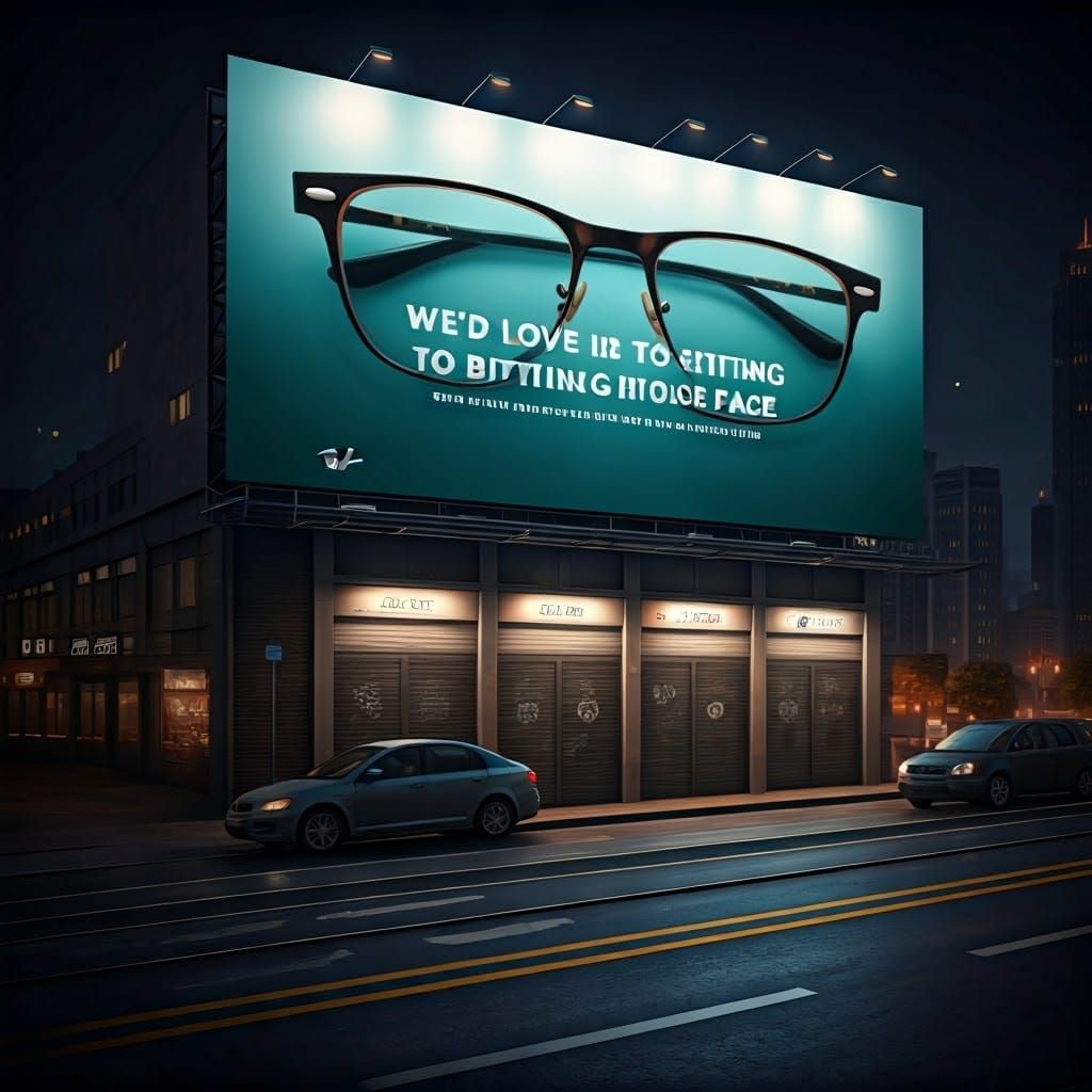 Eye-Catching Ray-Ban Billboard in Vibrant Digital Illustrati...