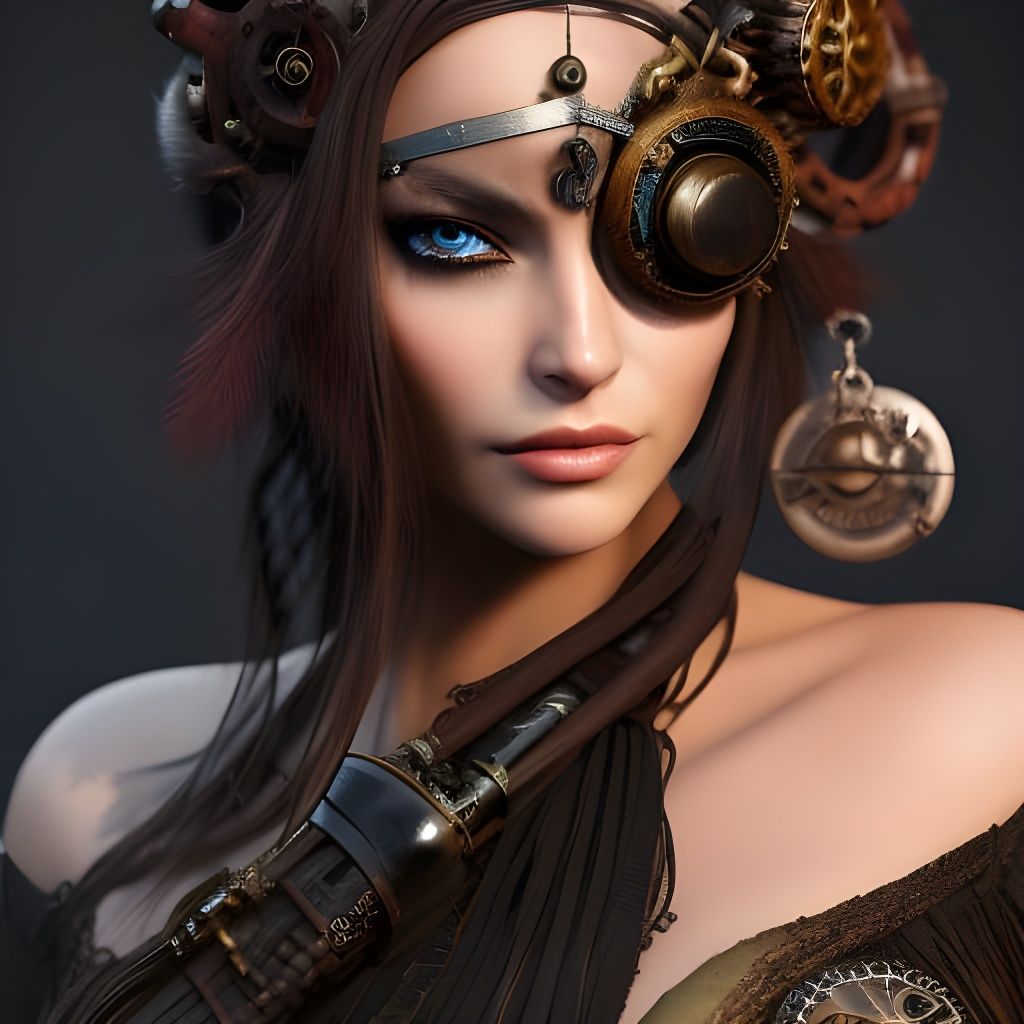 Steampunk Pirate Portrait in Hyperdetailed Fantasy Art Style