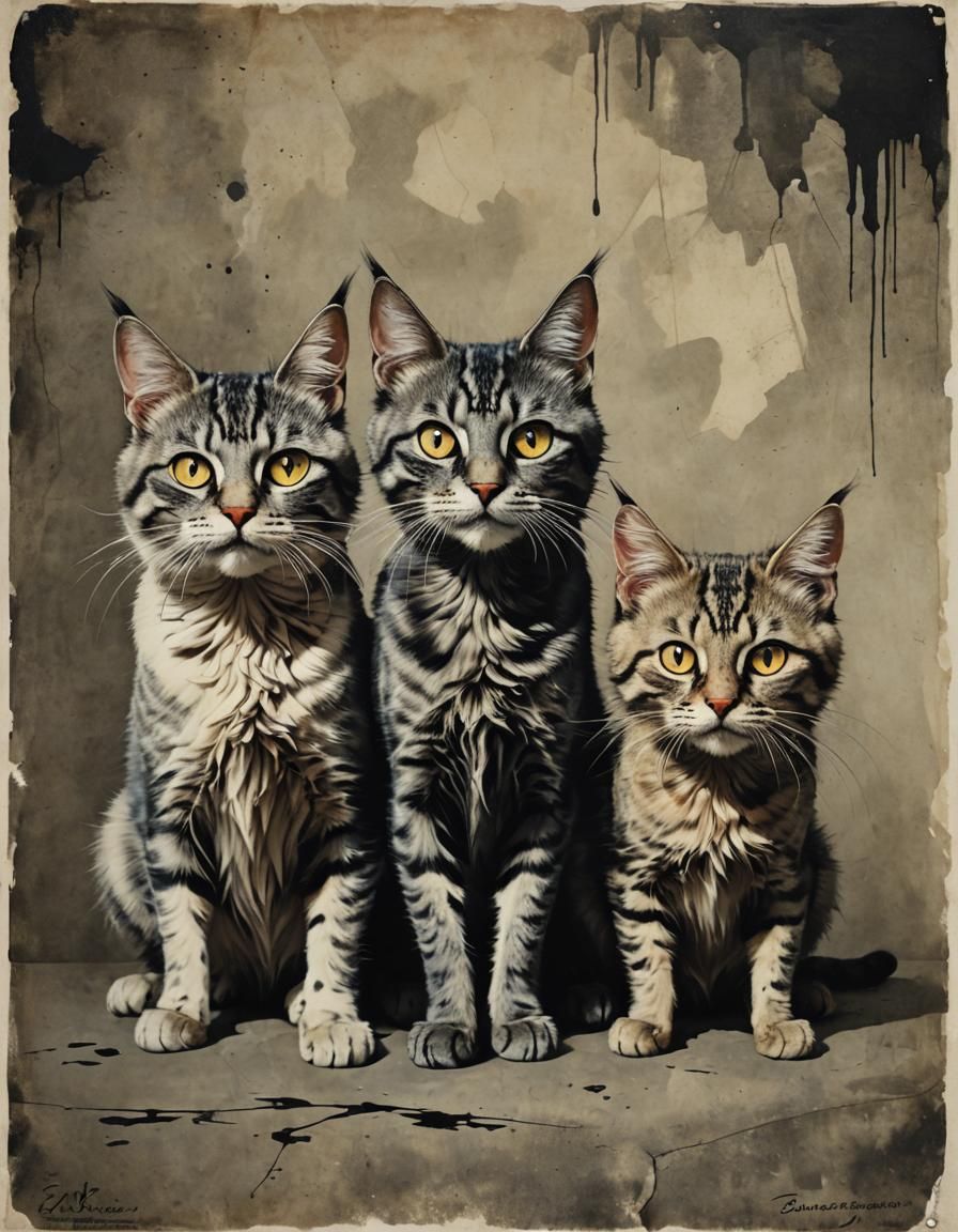 Sci-Fi Wanted Poster Featuring Unhinged Psycho-Cats