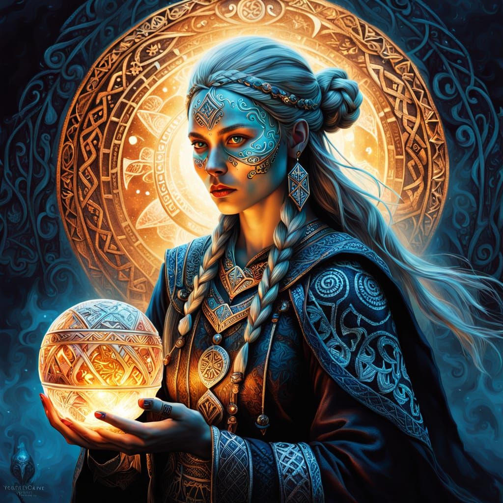 Nordic Goddess in Mystical Realm