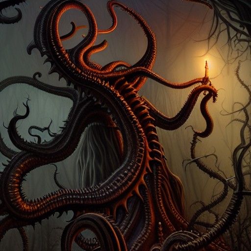 Intricate Eldritch Horror in Gothic Art Style