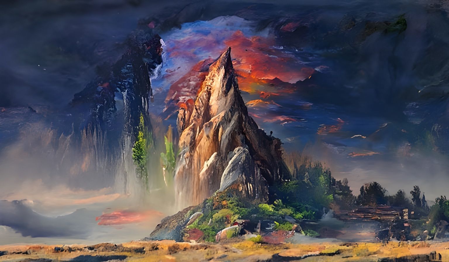 Hyperrealistic Nature Landscape in Digital Painting Style