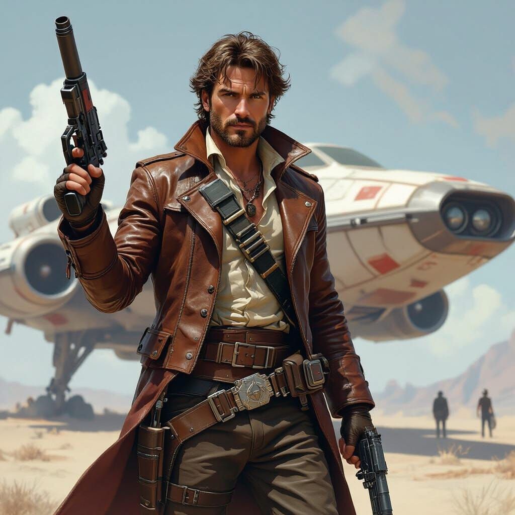 Space Pirate Captain in Sci-Fi Concept Art Style