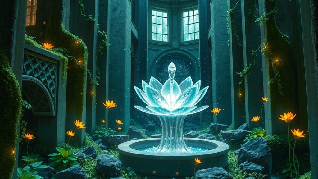 Surreal Garden Oasis Hidden Within Ancient Ruins