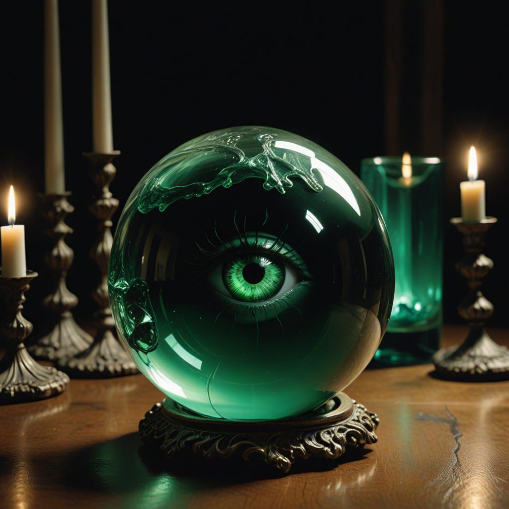 Mystical Glass Eye in Crystal Ball