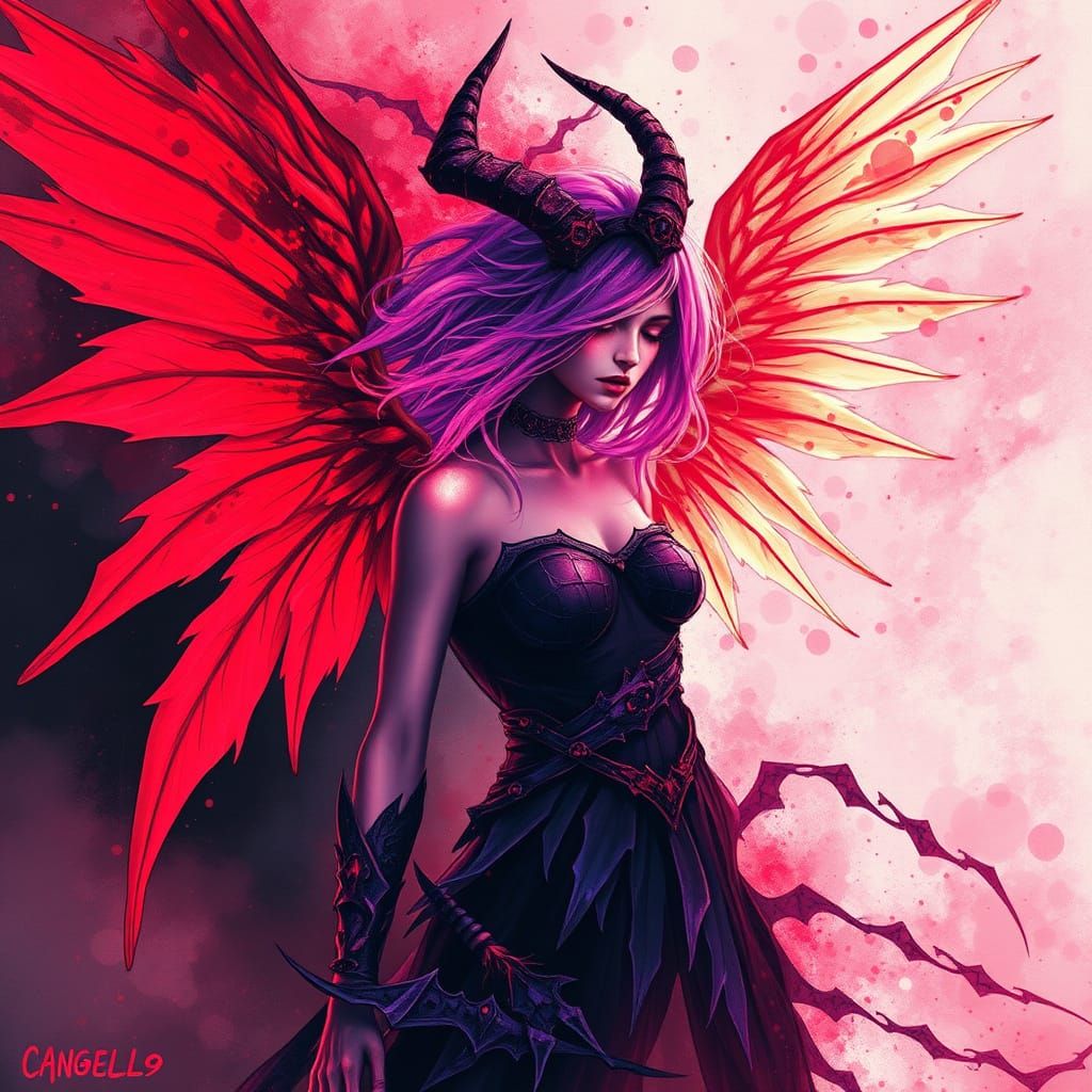 Ethereal Angel Demon Girl Transforms into a Dark Entity