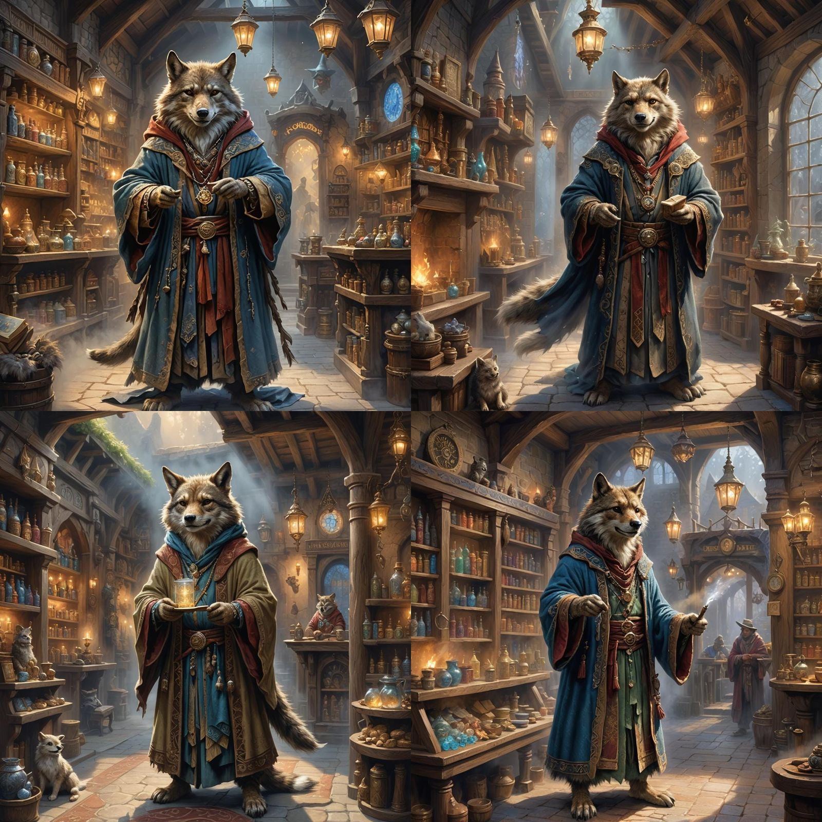 Friendly Gnoll Mage in Magic Shop, Ethereal Fantasy