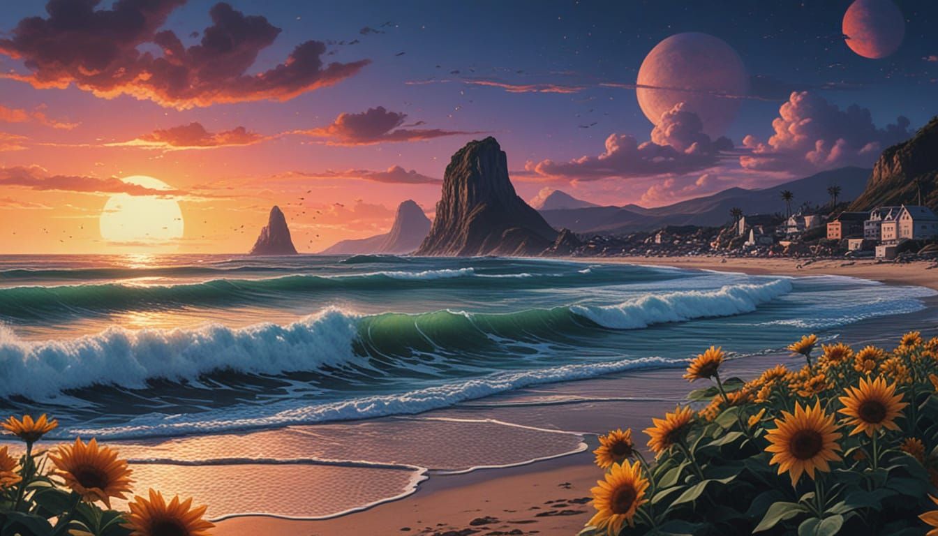 Stormtroopers Ride Cosmic Waves Under Starry Skies