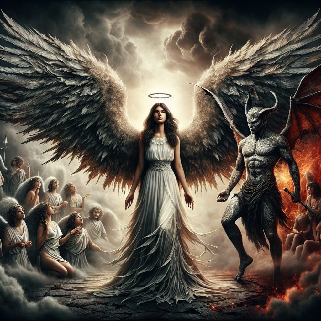 Angel Torn Between Good and Evil