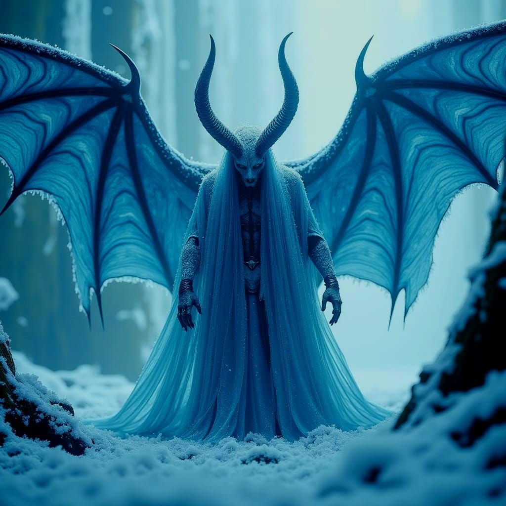 Menacing Ice Devil in Dark Fantasy Art