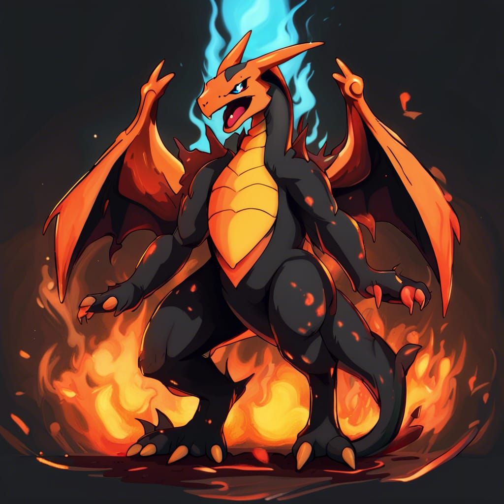Charizard in Dark Souls Art Style