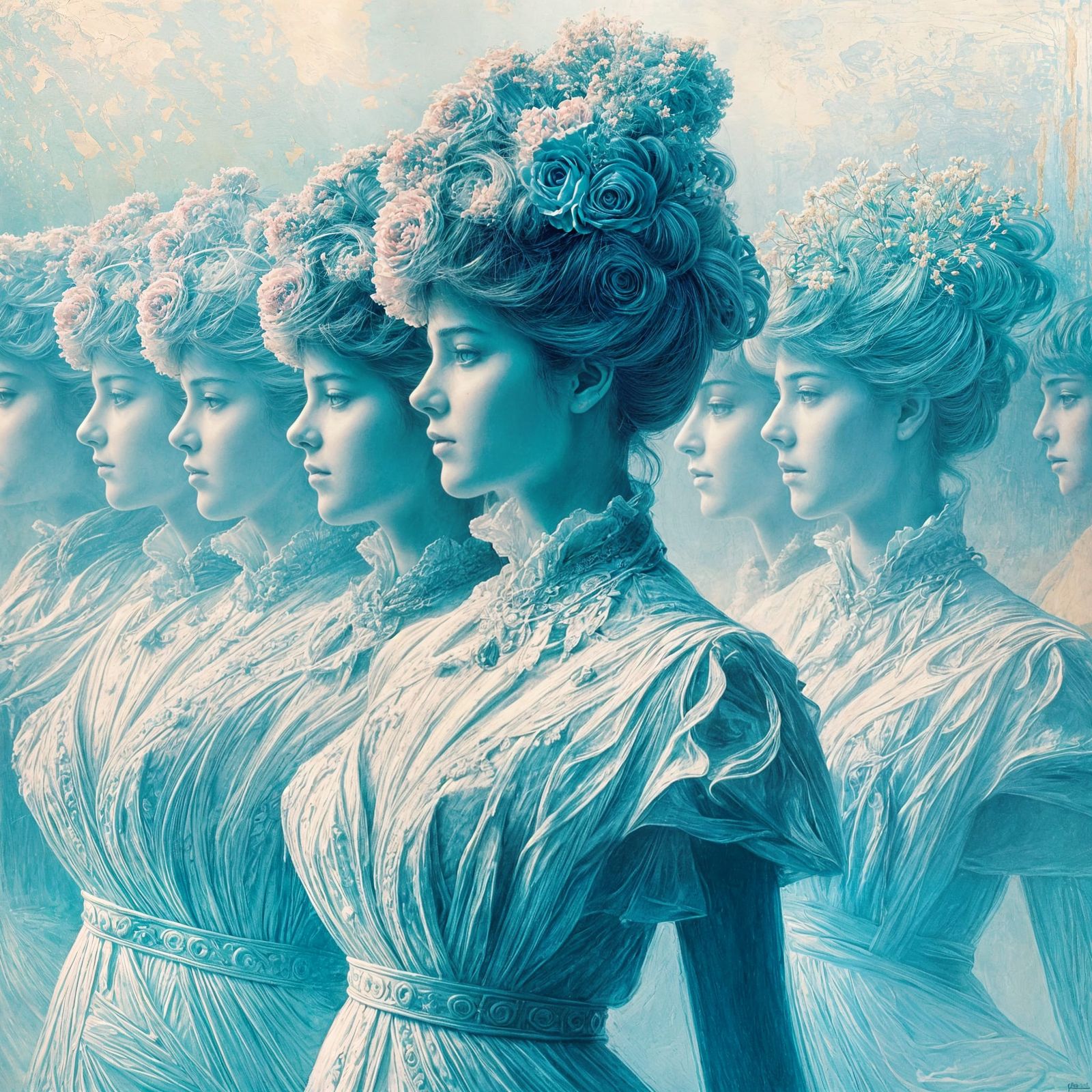 Victorian Woman in Surreal Abstract Style