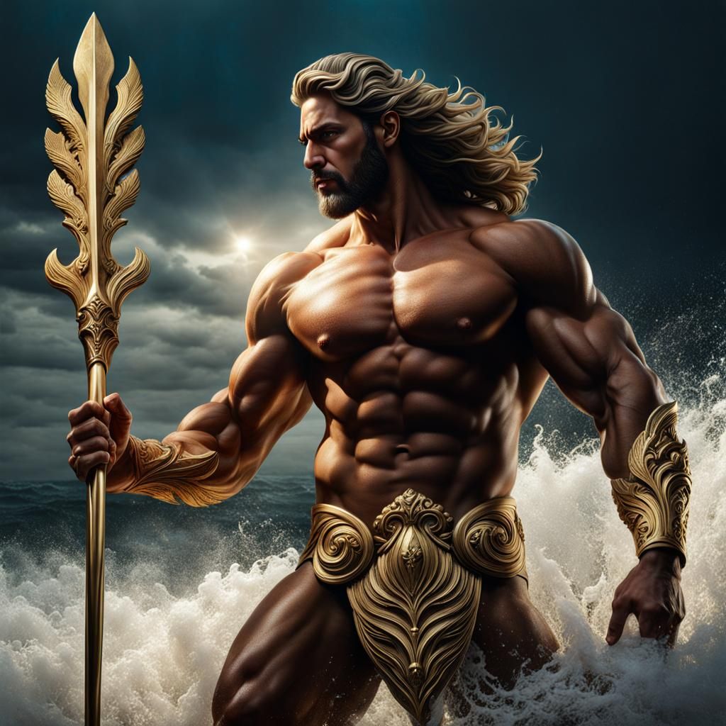 Poseidon Emerges: Photorealistic God of the Sea