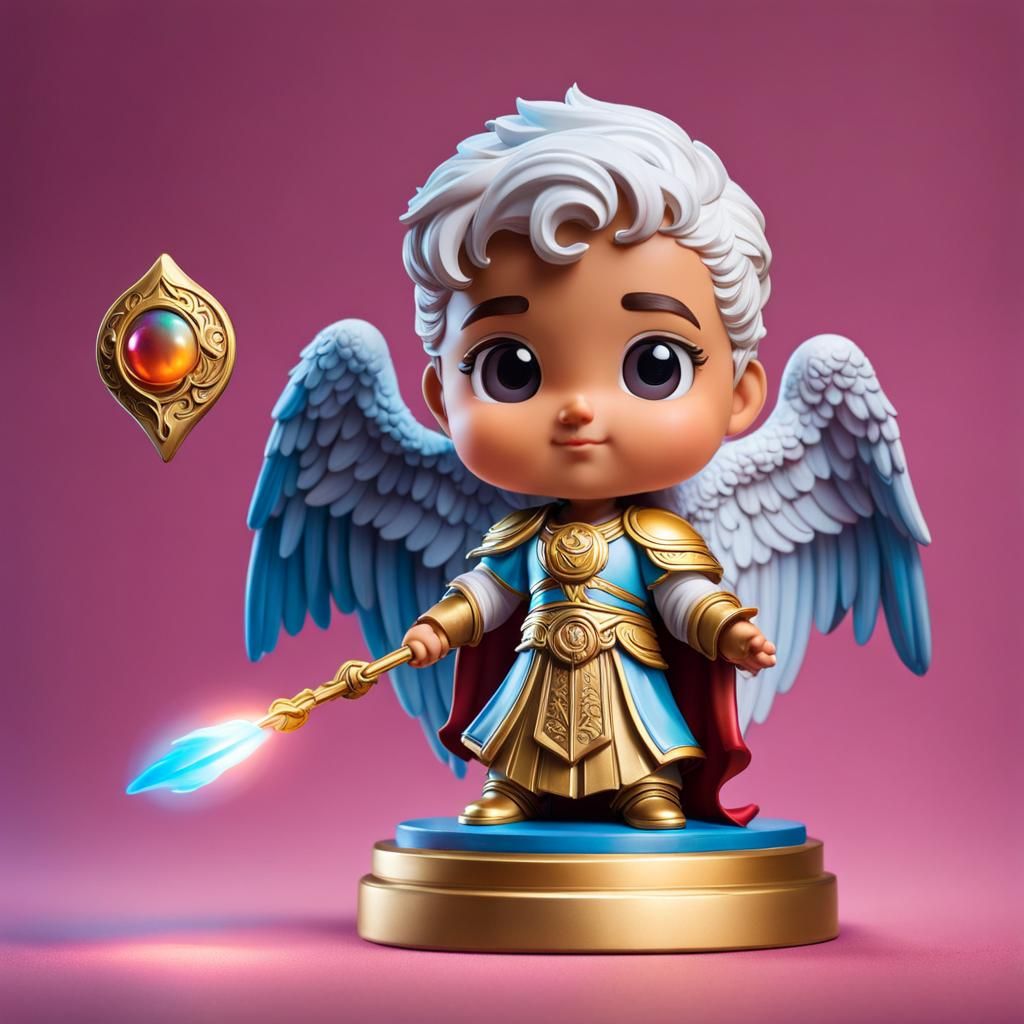 Hyperrealistic Archangel Gabriel Bobblehead Figurine