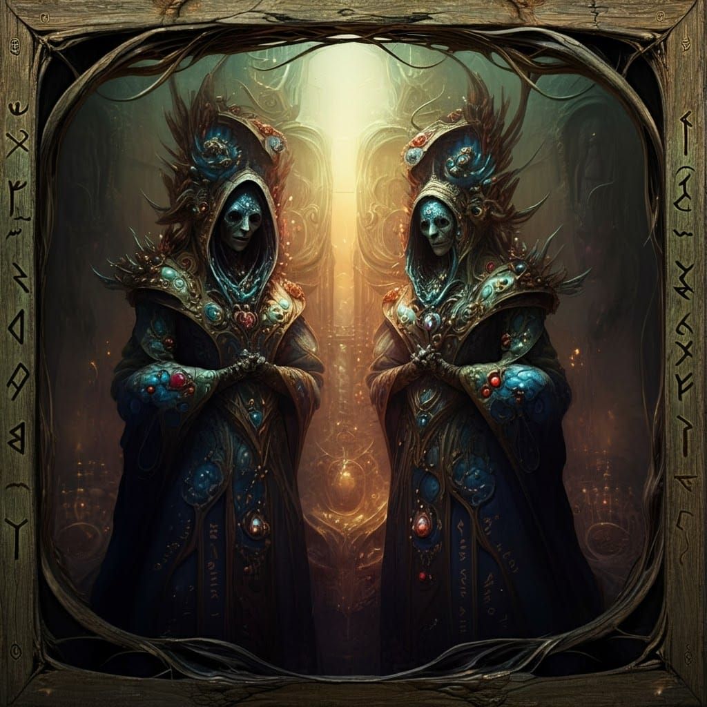 Enchanters in Mystical Realm: Hyper-Detailed Digital Art