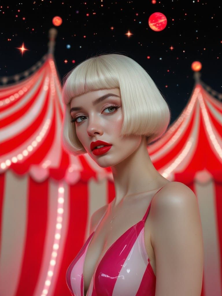 Neoclassical Pin-Up Girl Radiates Confidence Under Starry Ci...