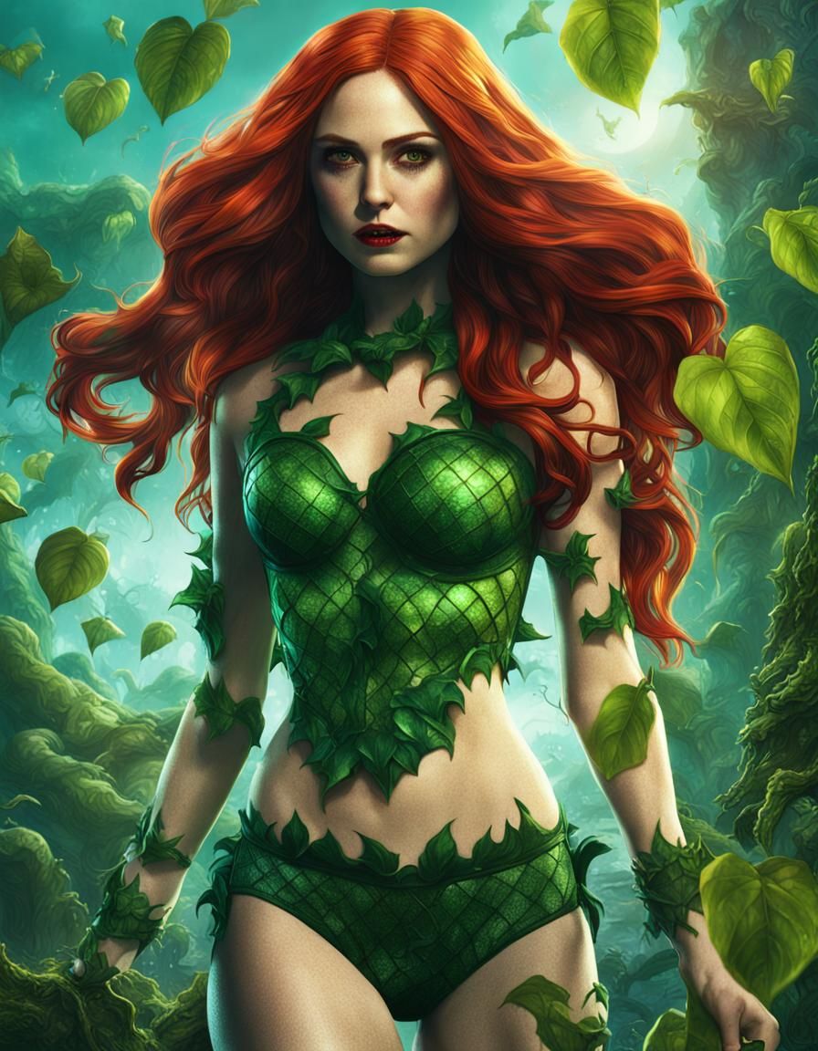Karen Gillan as Poison Ivy: Detailed Digital Painting