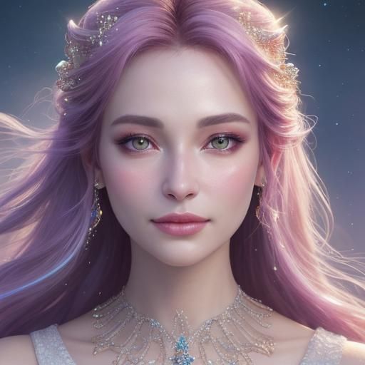 Dreamy Woman Portrait in Hyperrealistic Digital Art