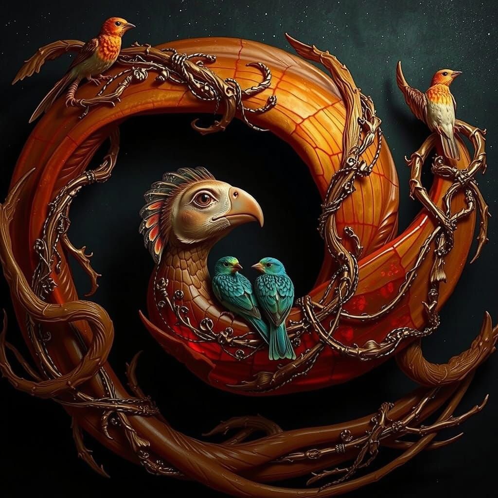 Ethereal Woman Embraces Nature's Cosmic Dance