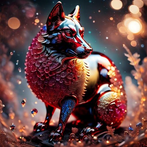 Ruby Gemstones and Gold Macro Photograph