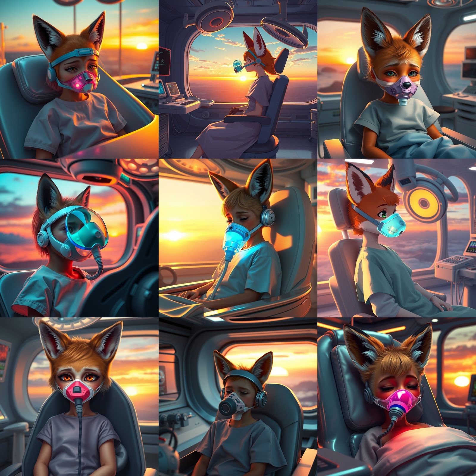 Futuristic Anime Fox Girl in Pediatric Operating Room