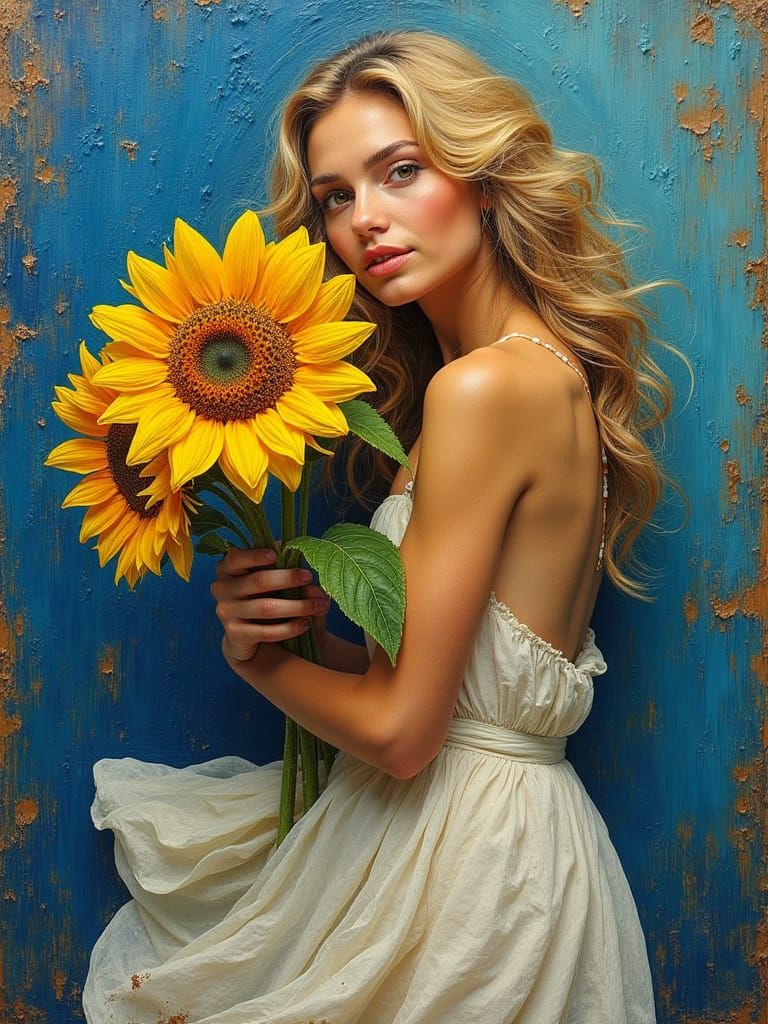 Effortless Elegance in Vibrant Impasto Style