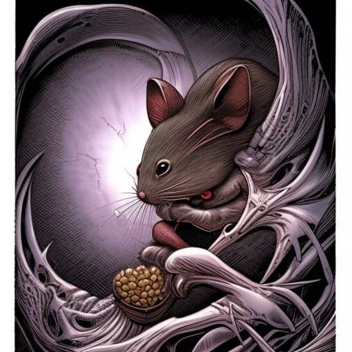 Cartoon Vampire Mouse Comic Book Art