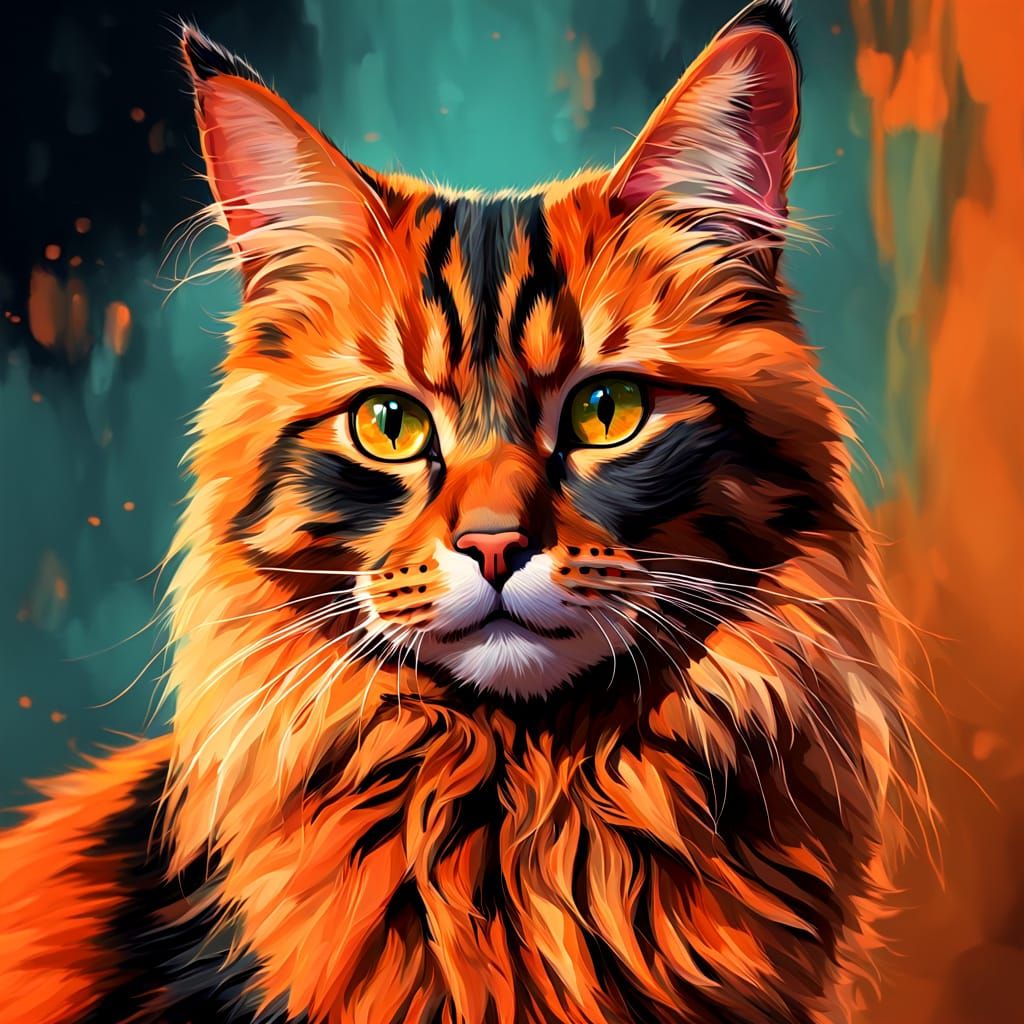 cross between an orange cat and a tuxedo cat