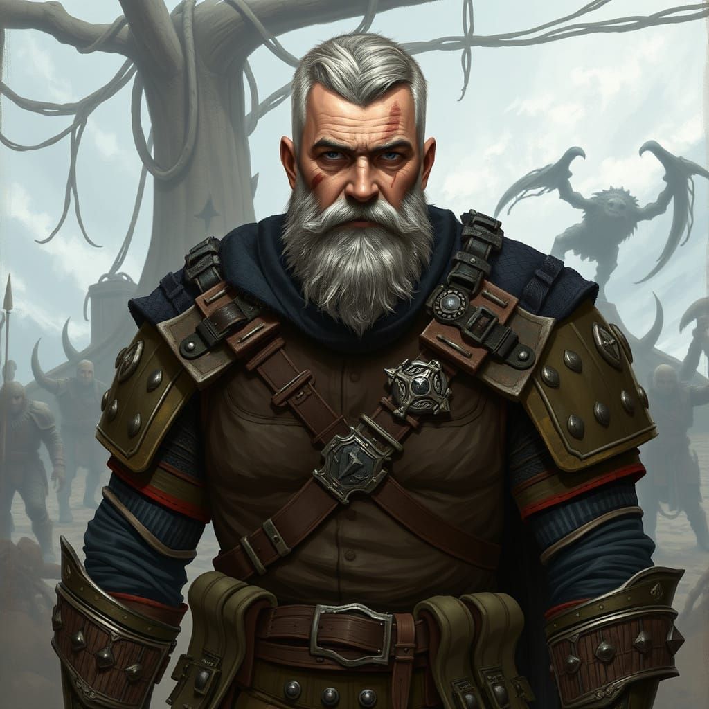 Confident Imperial Leader in Fortified Residence on Solsthei...